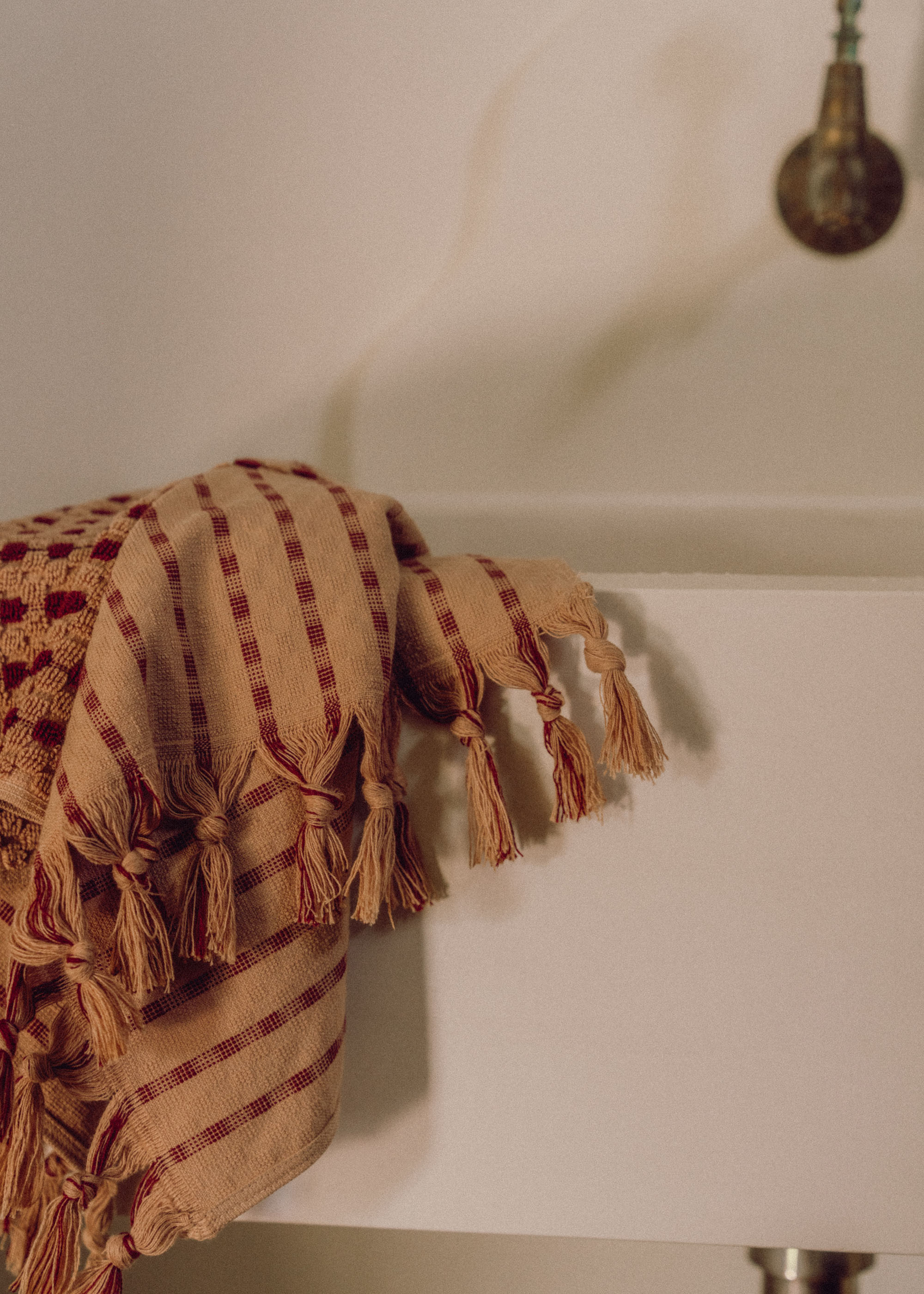 Chickpea Bath Sheet Collection | Truffle/Burgundy - - - Saardé - Saardé.