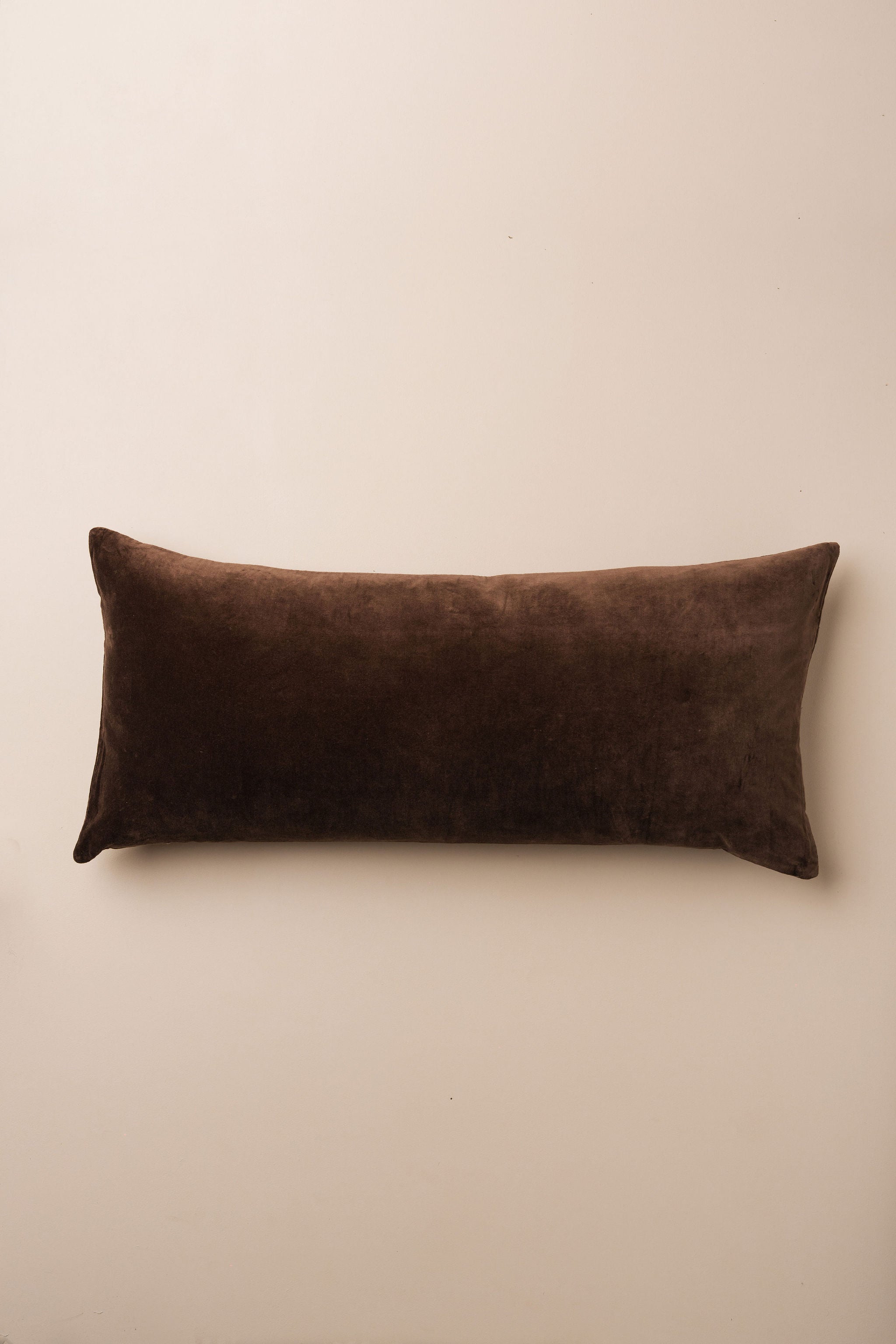 Velvet Bolster Cushion | No Fringe | Chocolate