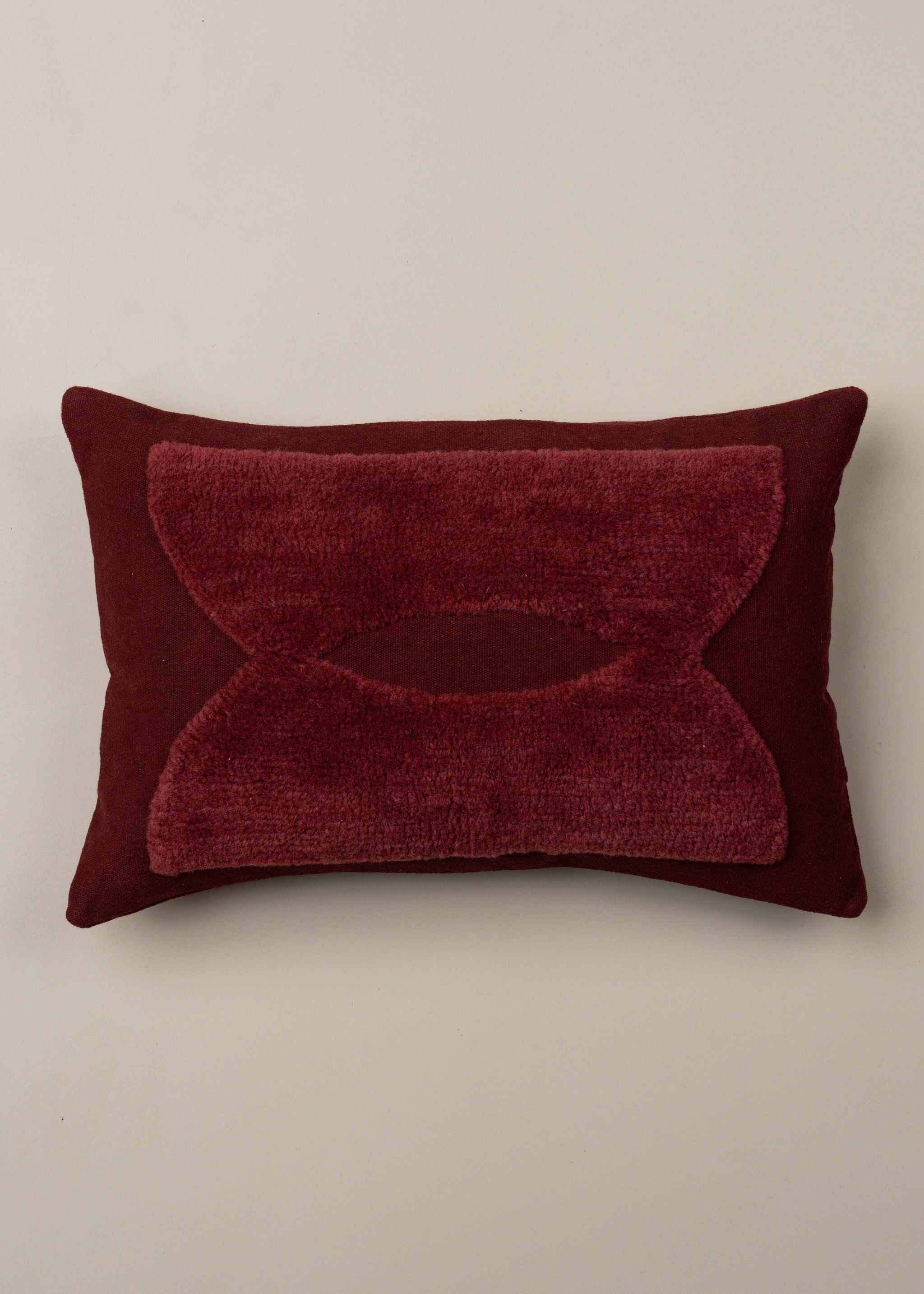 Abstract Lumbar Cushion | Burgundy - - - Saardé - Saardé.