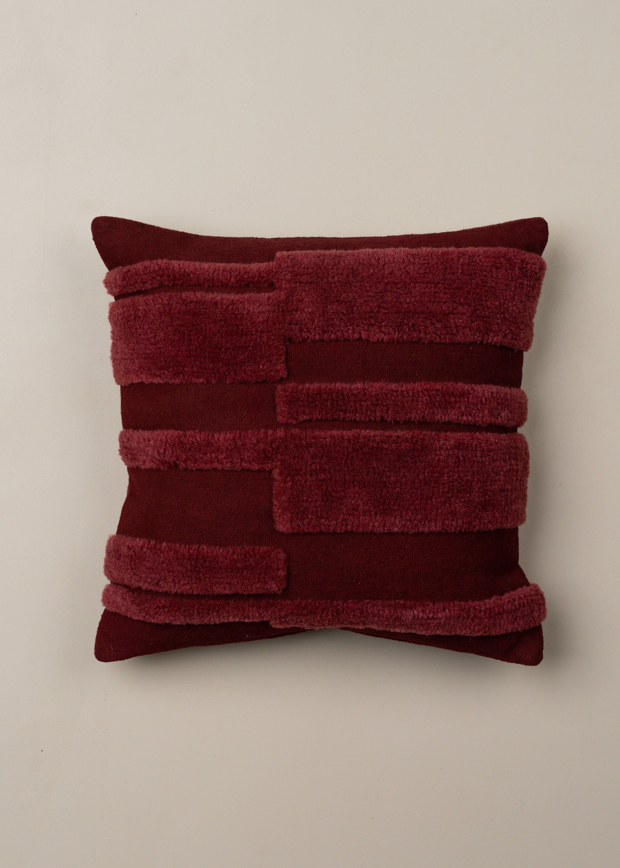 Abstract Square Cushion | Burgundy - - - Saardé - Saardé.