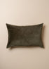 Linen/Velvet Cushion | Dark Olive - Lumbar - Lumbar - Saardé - Saardé.