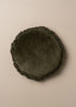 Velvet Round Fringed Cushion | Dark Olive - - - Saardé - Saardé.