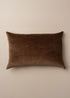 Linen/Velvet Cushion | Chocolate - Lumbar - Lumbar - Saardé - Saardé.