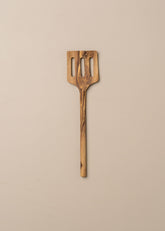 Olive Wood | Angular Slotted Spatula - - - Saardé - Saardé.