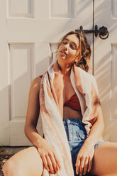 Antibes Turkish Beach Towel | Terracotta -  -  - Saardé - Saardé.