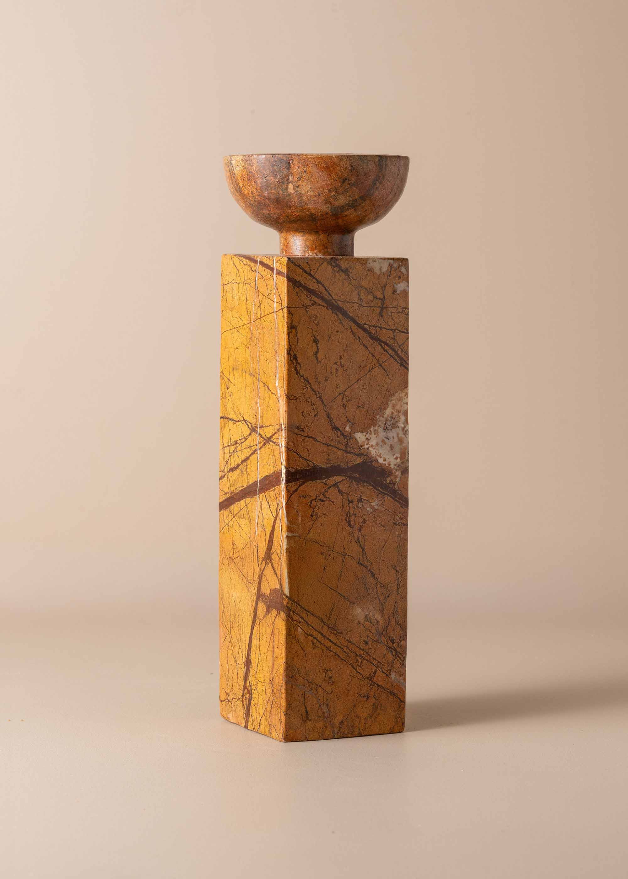 Opus Large Marble Candle Holder | Earth - - - Saardé - Saardé.