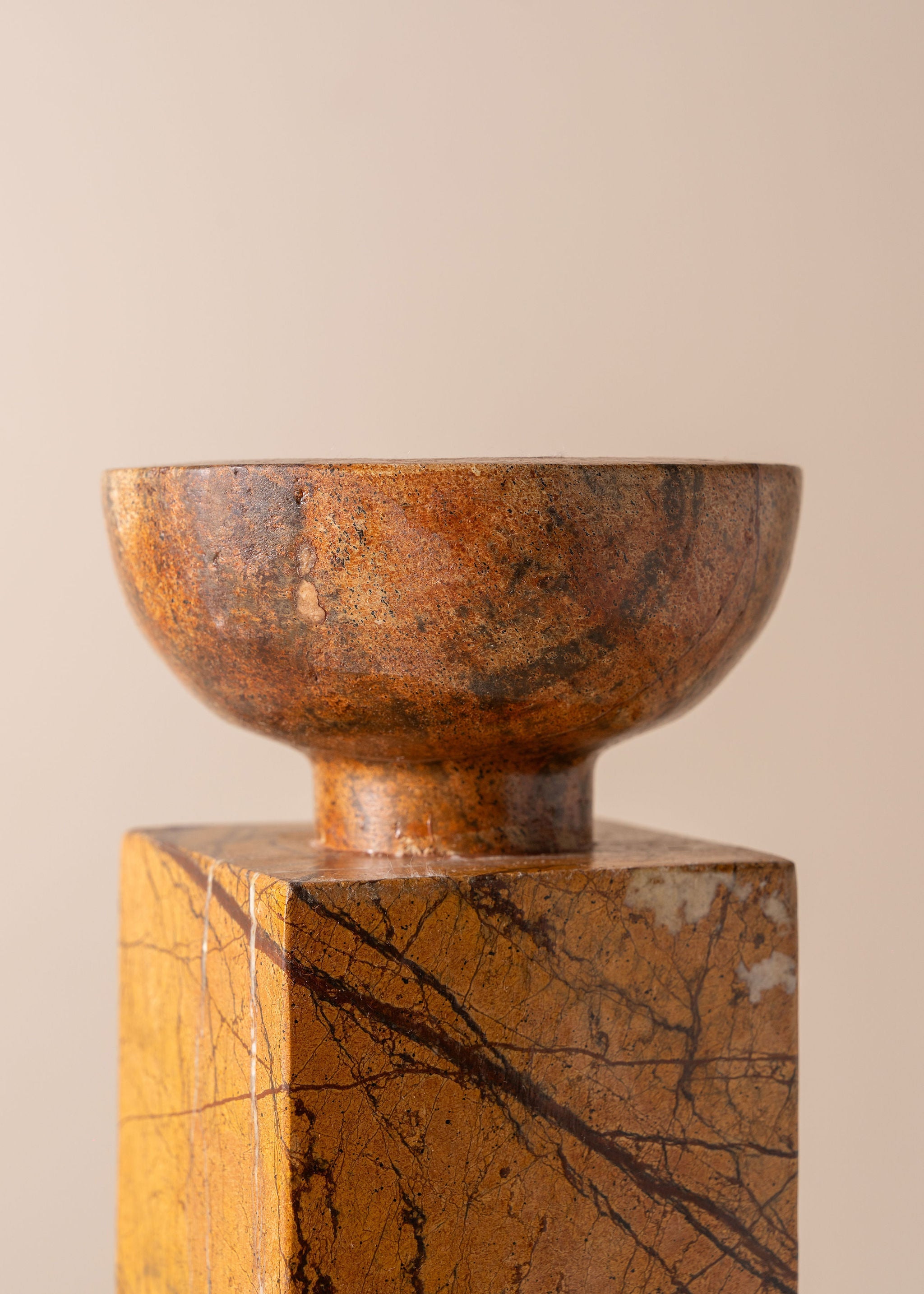 Opus Large Marble Candle Holder | Earth - - - Saardé - Saardé.