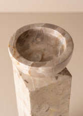 Opus Large Marble Candle Holder | Nougat - - - Saardé - Saardé.
