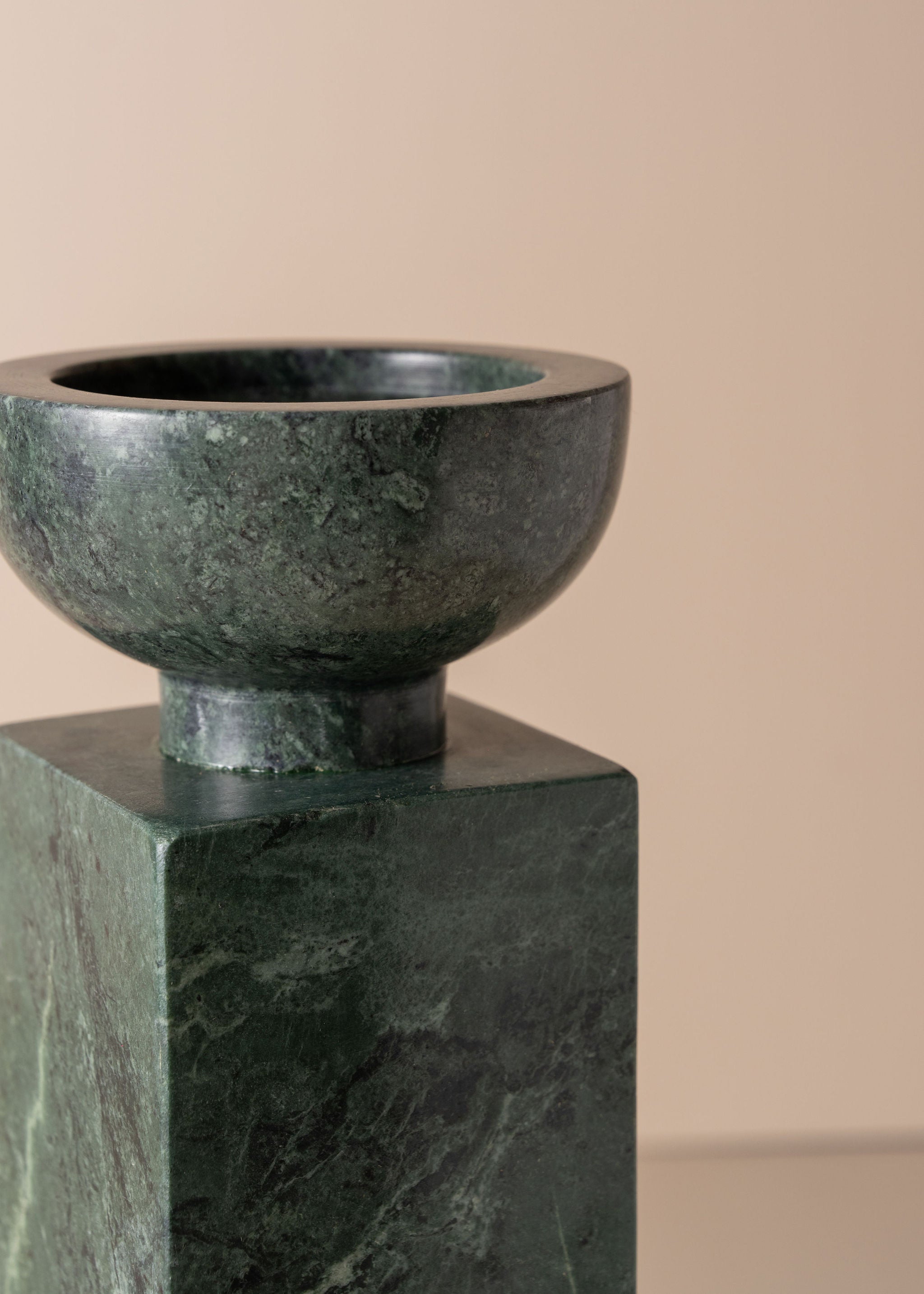 Opus Large Marble Candle Holder | Green - - - Saardé - Saardé.