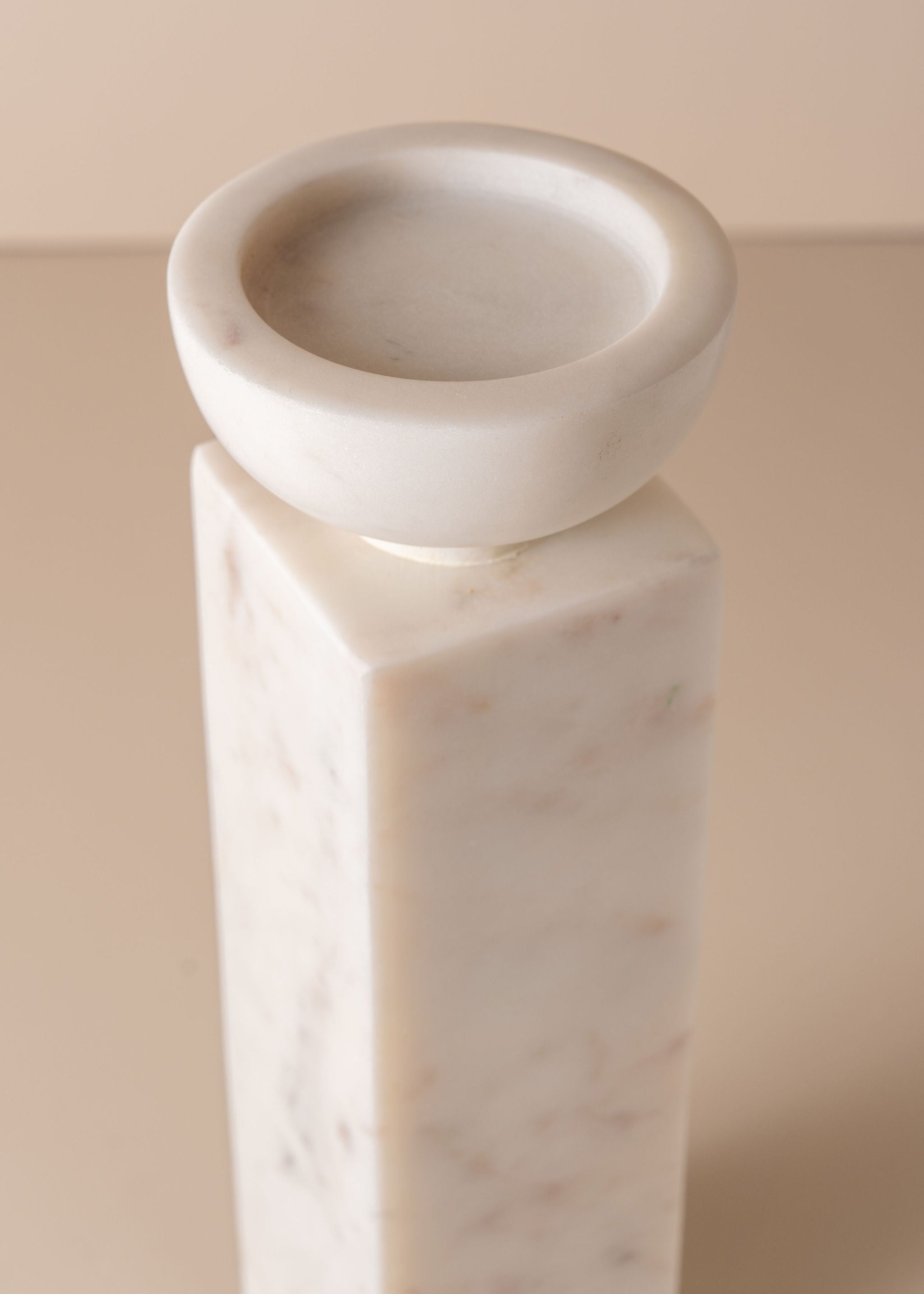 Opus Large Marble Candle Holder | White - - - Saardé - Saardé.