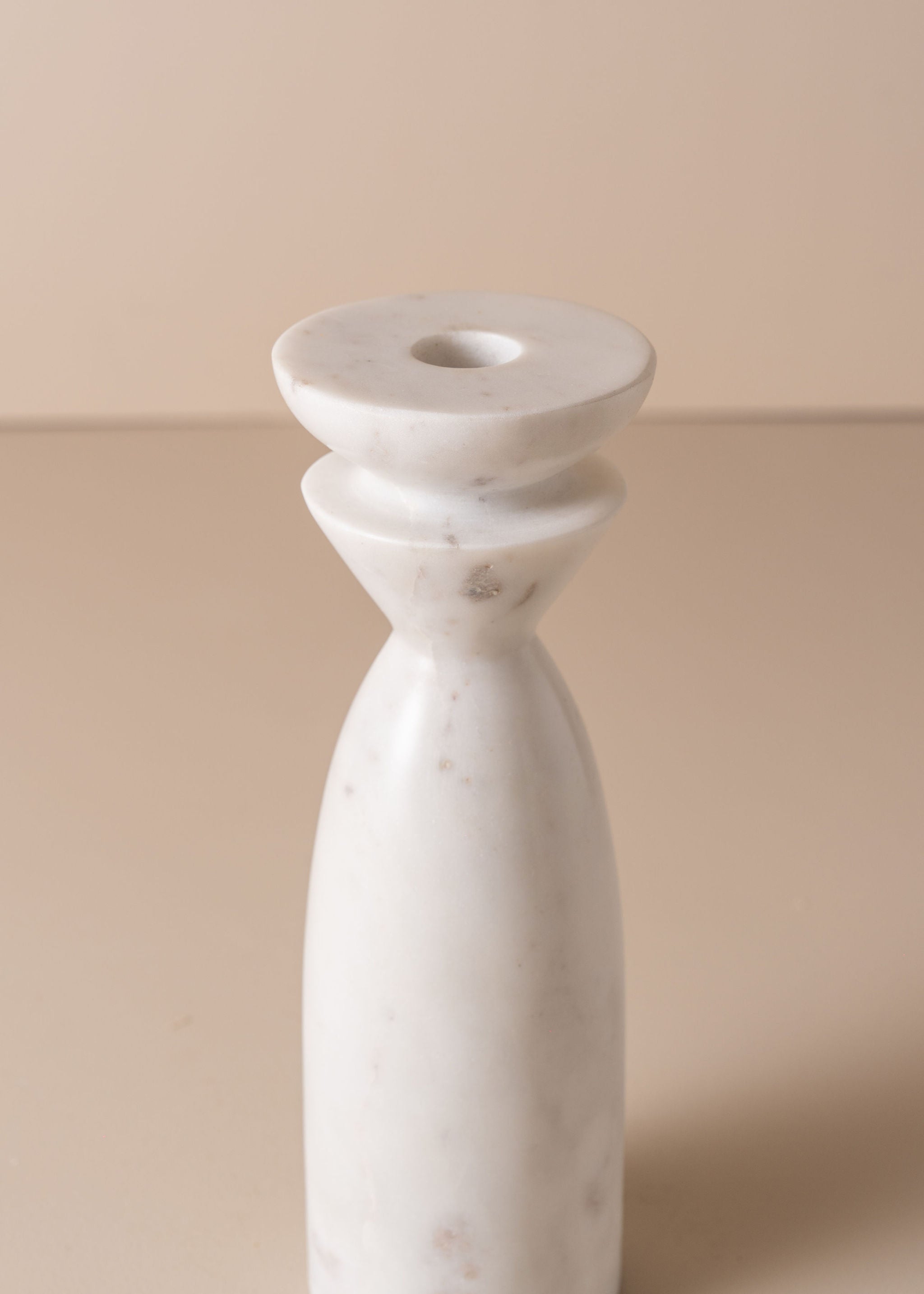 Opus Medium Marble Candle Holder | White - - - Saardé - Saardé.