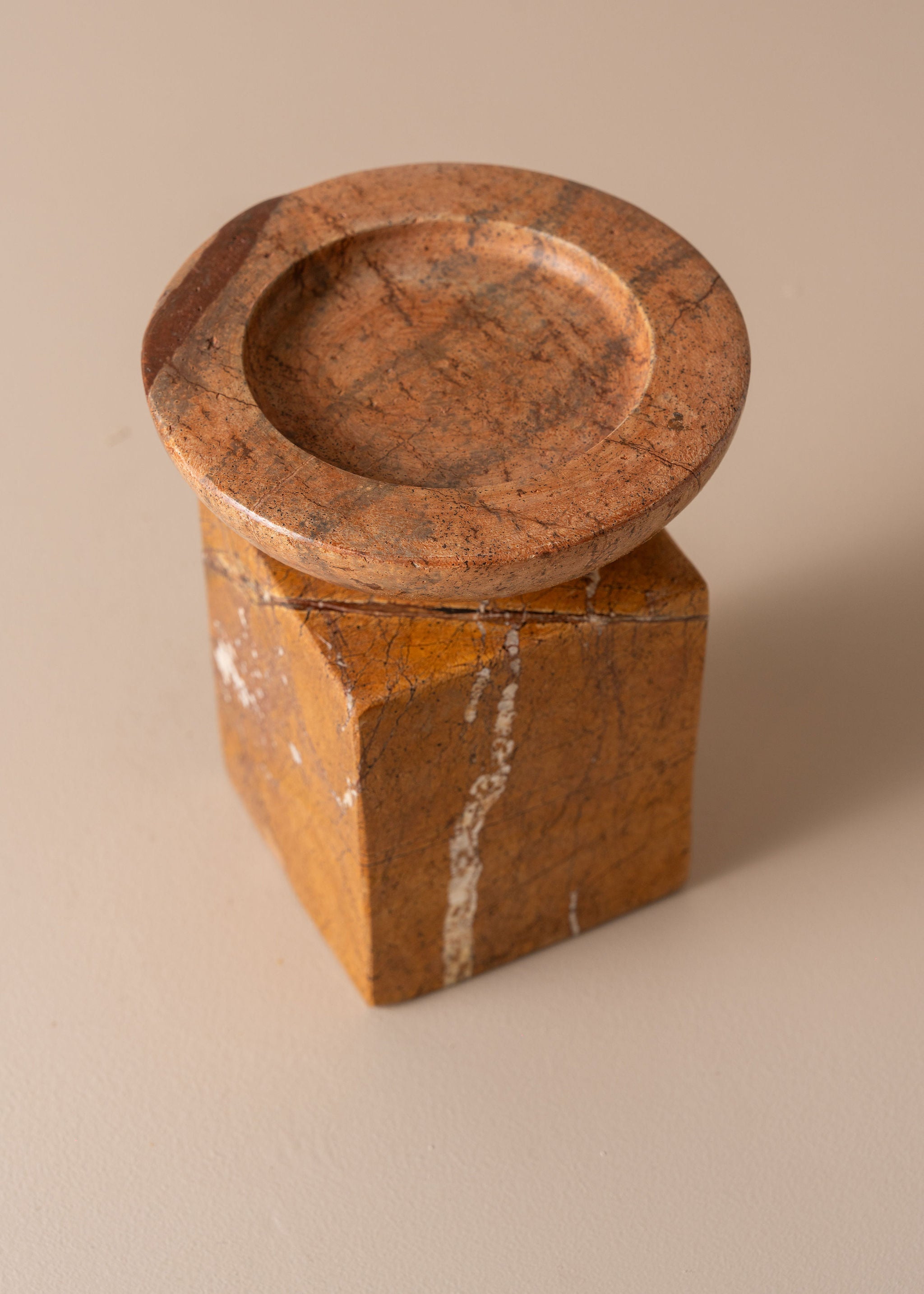 Opus Small Marble Candle Holder | Earth - - - Saardé - Saardé.