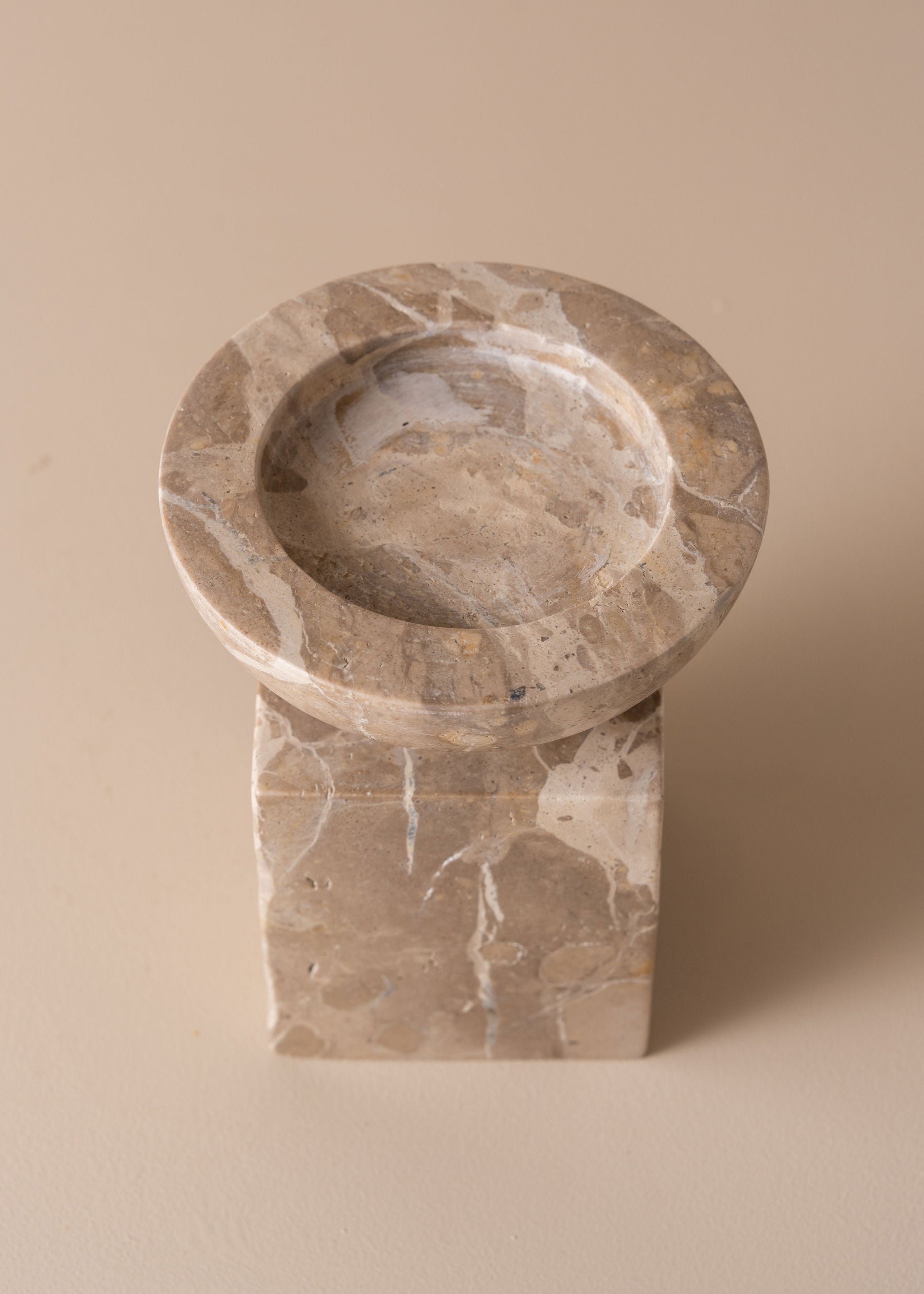 Opus Small Marble Candle Holder | Nougat - - - Saardé - Saardé.