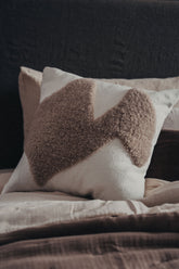 Abstract Square Cushion | Ecru - - - Saardé - Saardé.