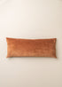 Linen/Velvet Bolster Cushion | Terracotta - - - Saardé - Saardé.