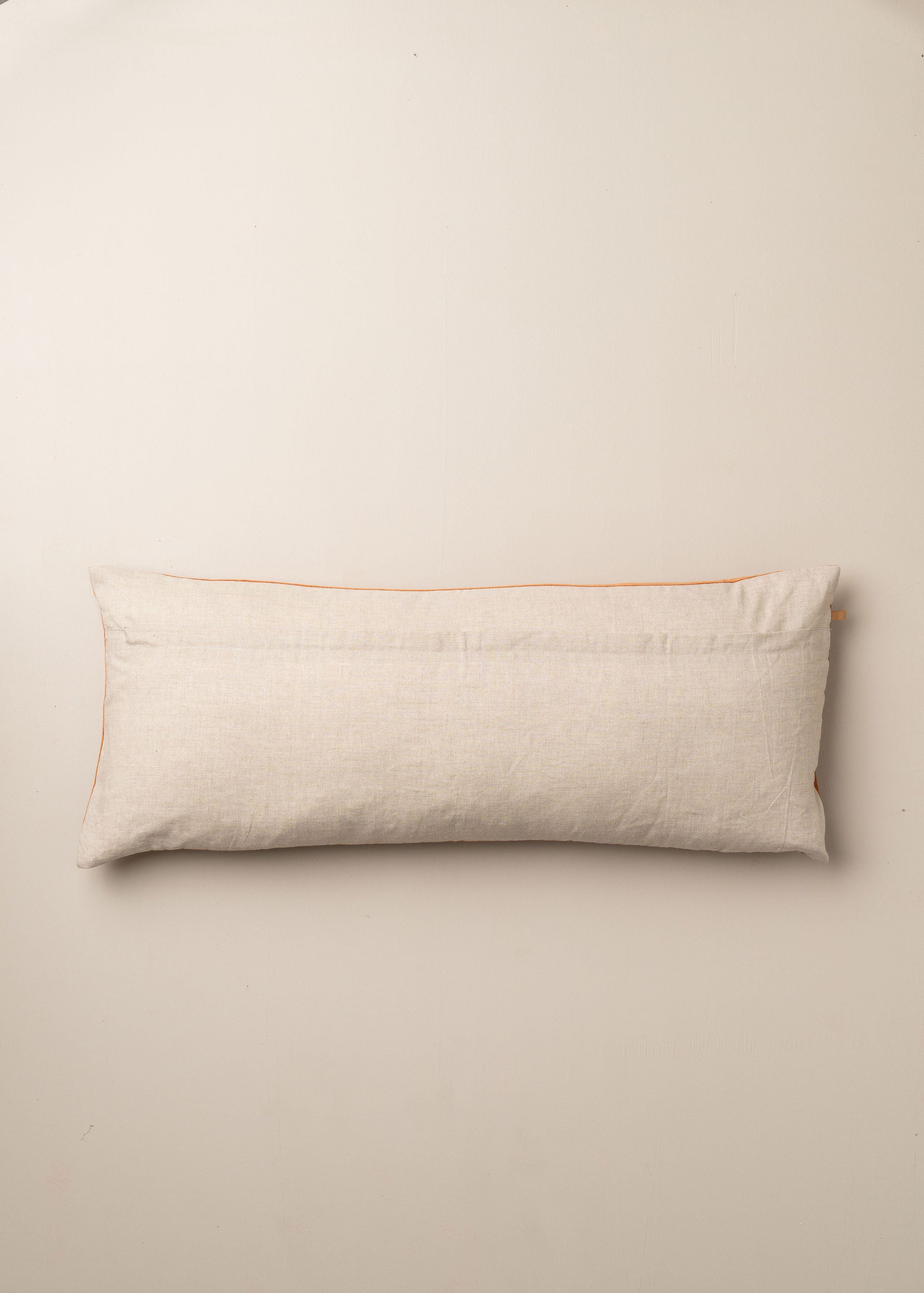 Linen/Velvet Bolster Cushion | Terracotta - - - Saardé - Saardé.