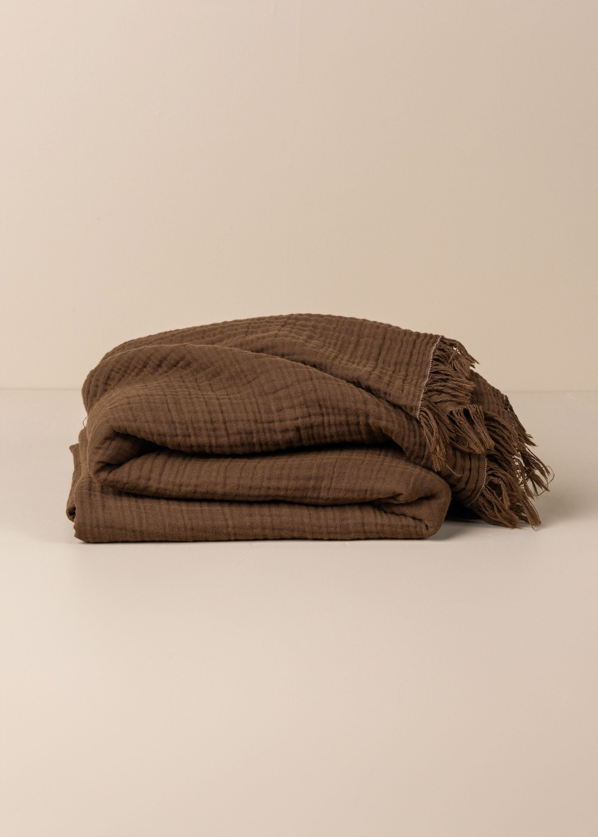 Enes Cotton Throw | Chocolate - - - Saardé - Saardé.