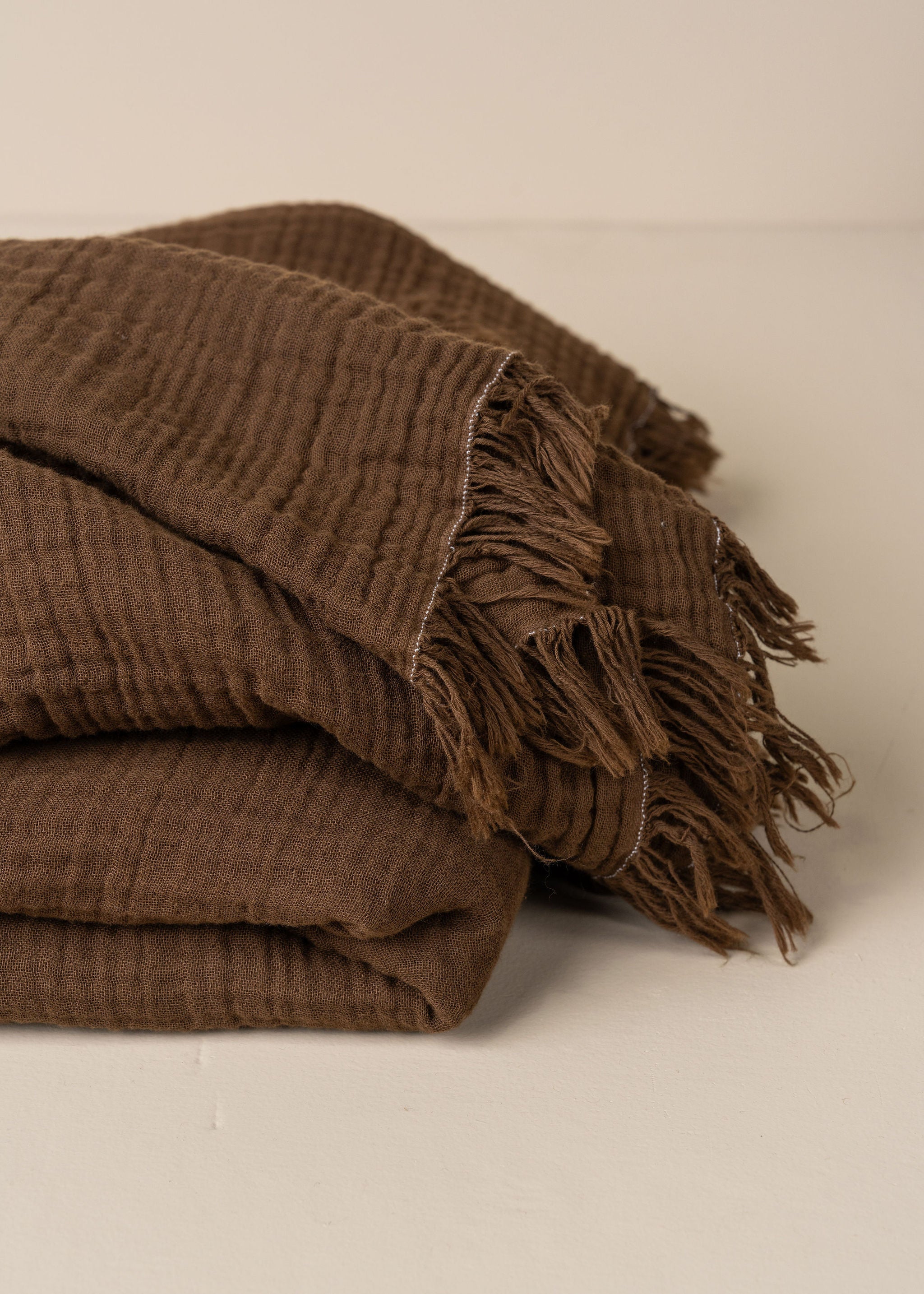 Enes Cotton Throw | Chocolate - - - Saardé - Saardé.