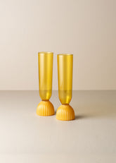 Kairos Champagne Flute | Yellow Topaz | Set of 2 -  -  - Saardé - Saardé.