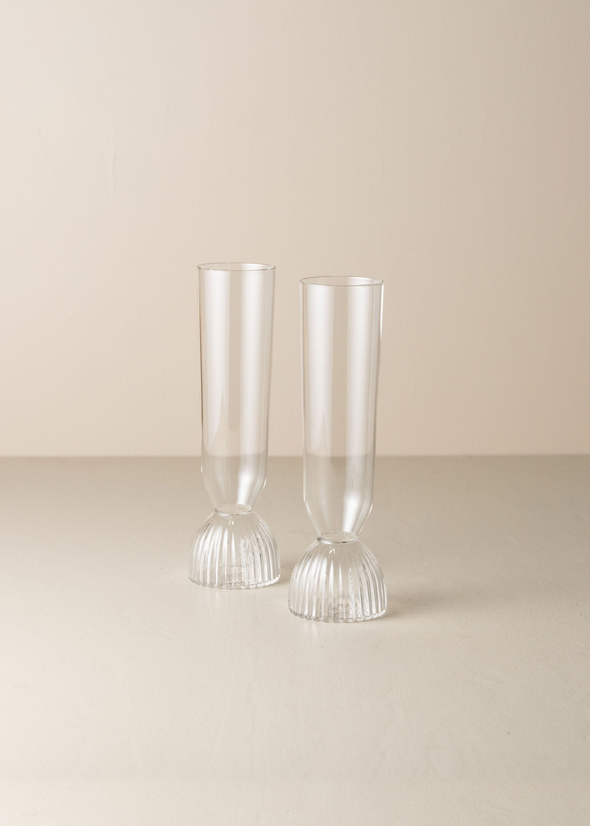 Kairos Champagne Flute | Clear | Set of 2 - - - Saardé - Saardé.