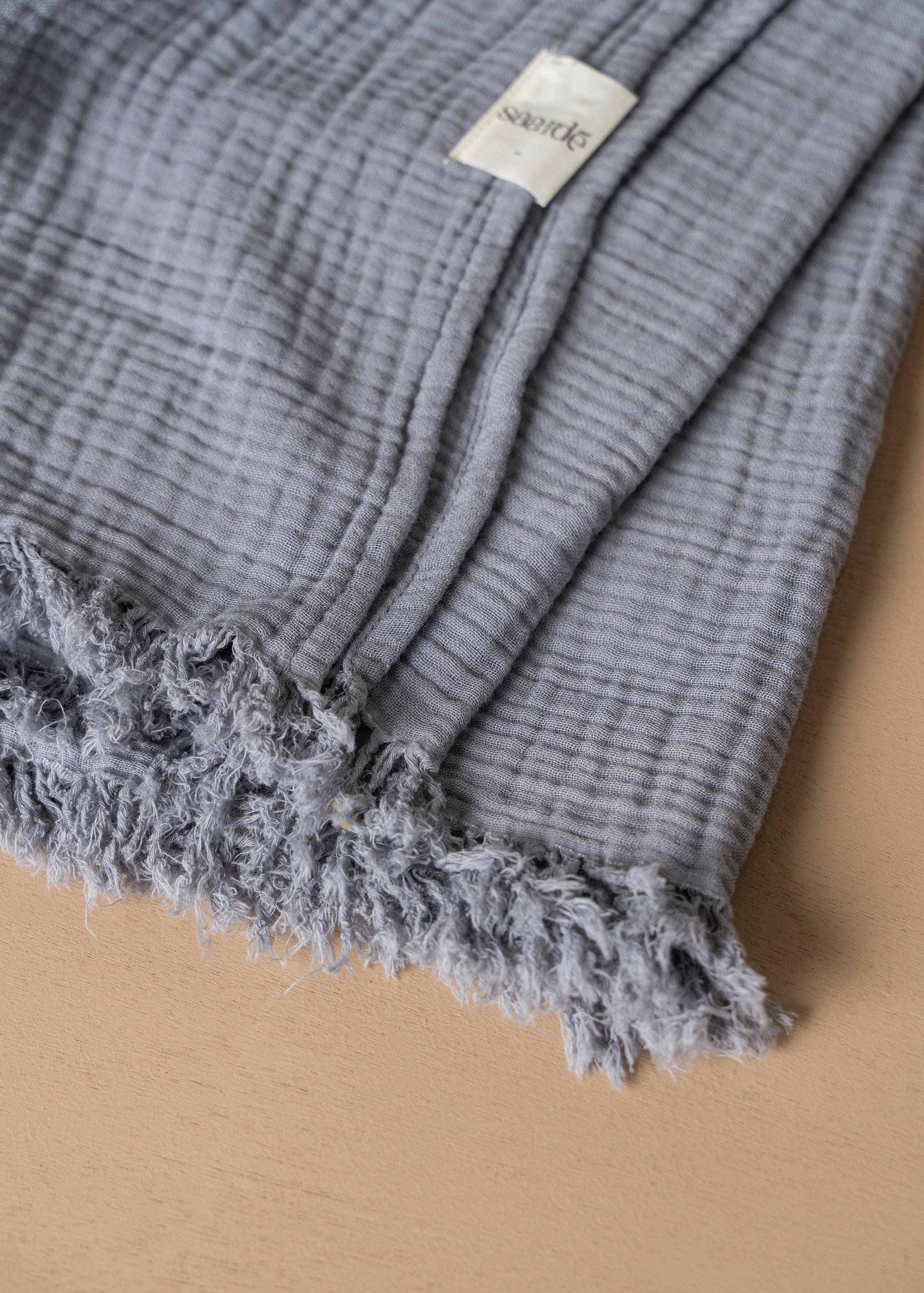 Enes Cotton Bedcover | Pale Grey - - - Saardé - Saardé.