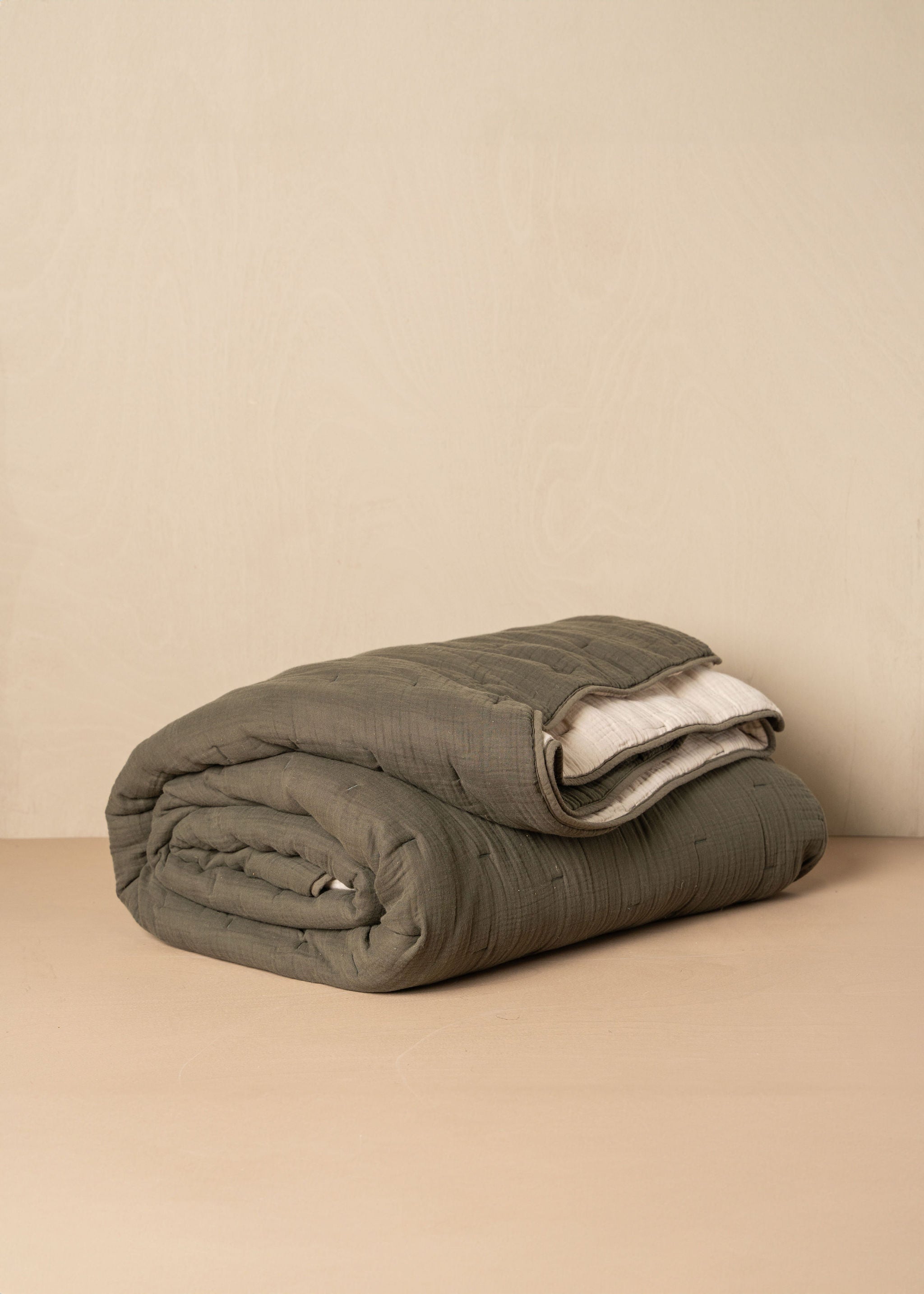 Enes Quilted Bed Cover | Olive - - - Saardé - Saardé.