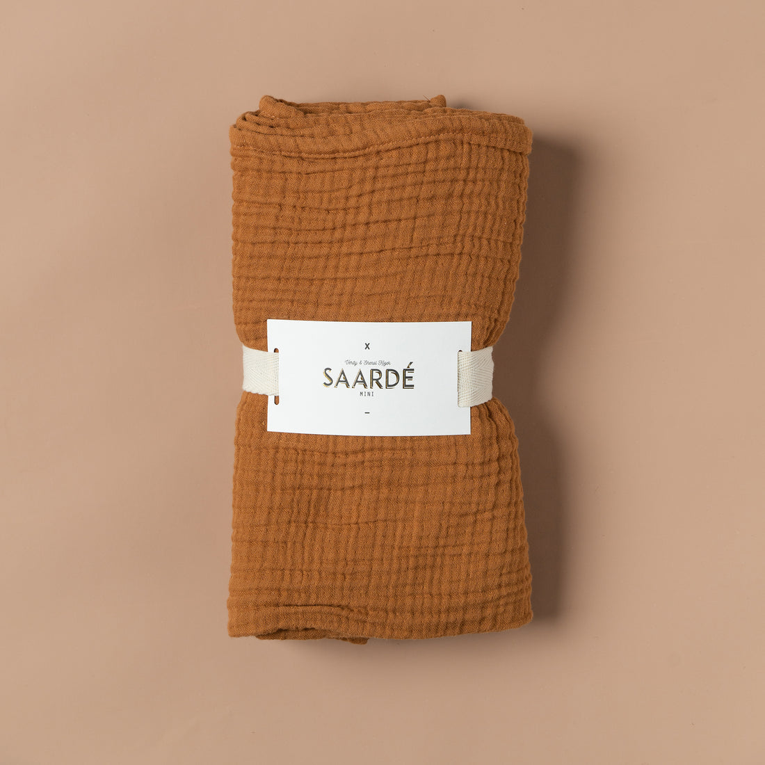 Enes Crinkle Baby Blanket | Terracotta -  -  - Saardé - Saardé.