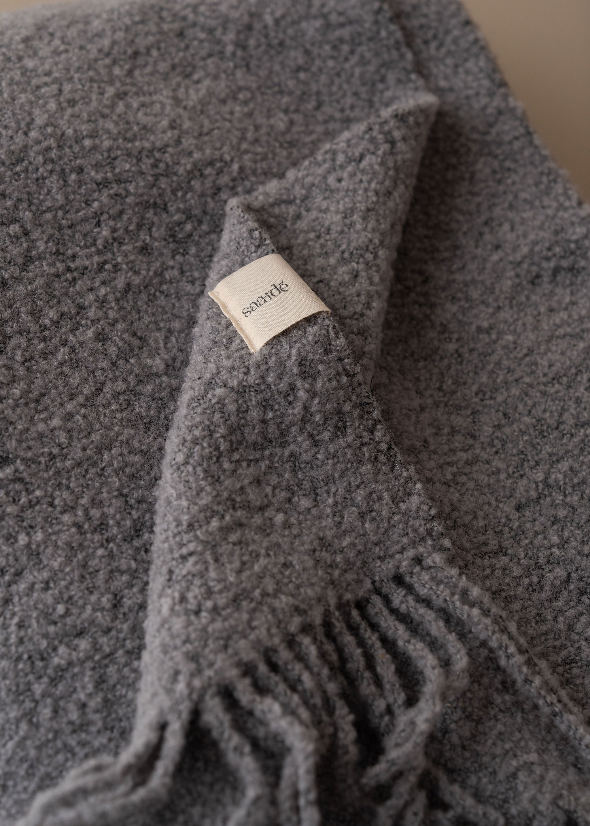 Boucle Wool Throw | Grey - - - Saardé - Saardé.