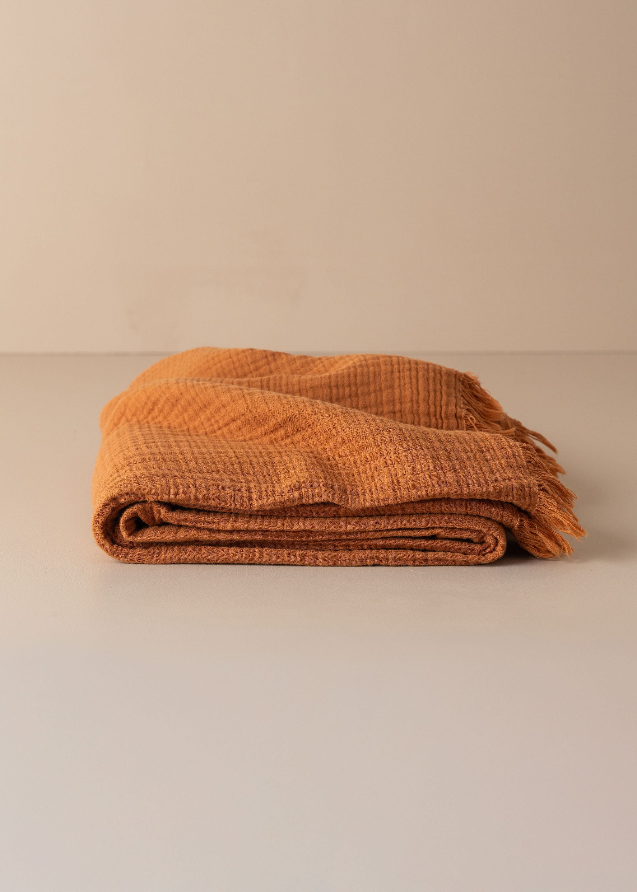 Enes Cotton Throw | Terracotta - - - Saardé - Saardé.