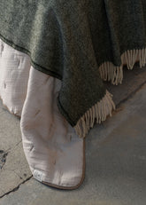 Serra da Estrela Wool Throw & Bed Cover | Olive - - - Saardé - Saardé.