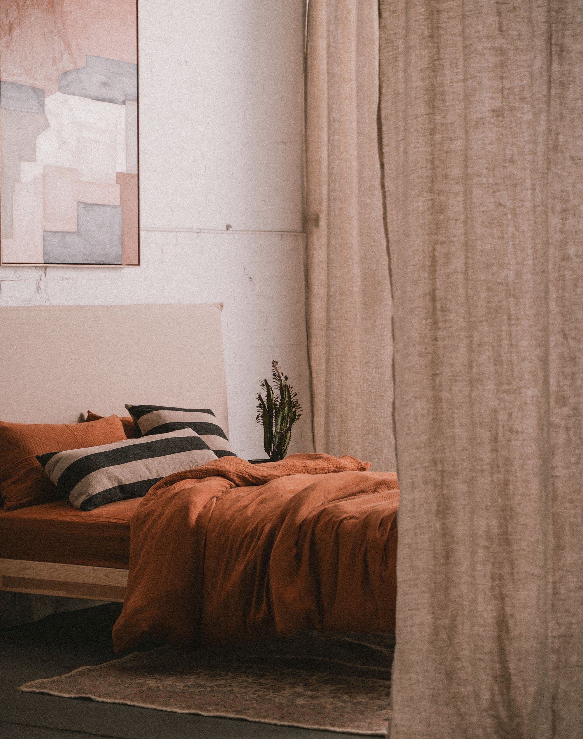 Enes Fitted Sheet | Terracotta - - - Saardé - Saardé.