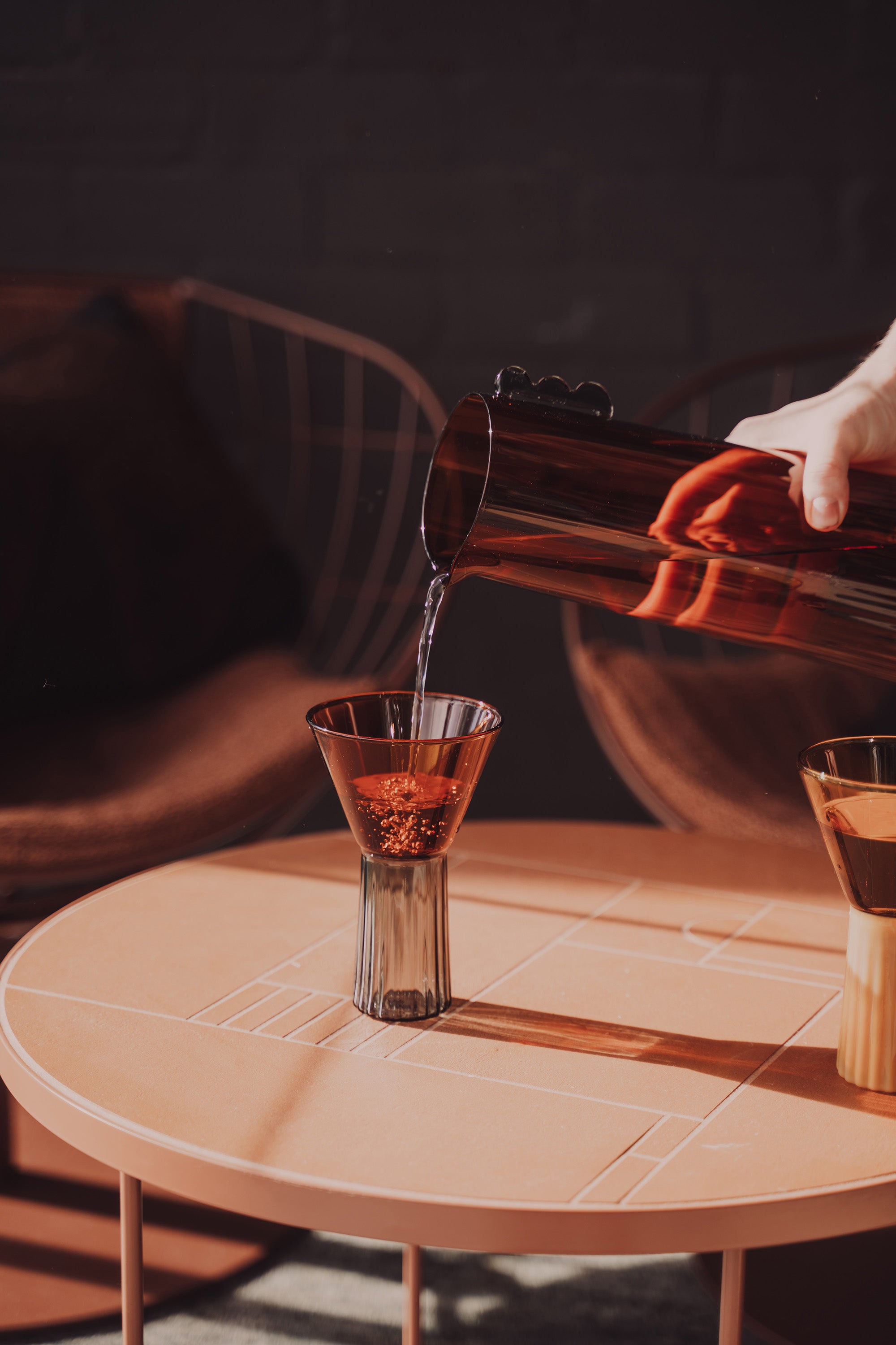 Kairos Wine Cocktail Glass Dark Amber – Saardé - Main Image