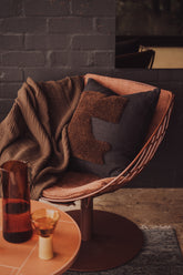 Abstract Square Cushion | Black/Chocolate - - - Saardé - Saardé.