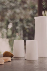 Kairos Large Water Glass | Opaque White | Set of 2 - - - Saardé - Saardé.