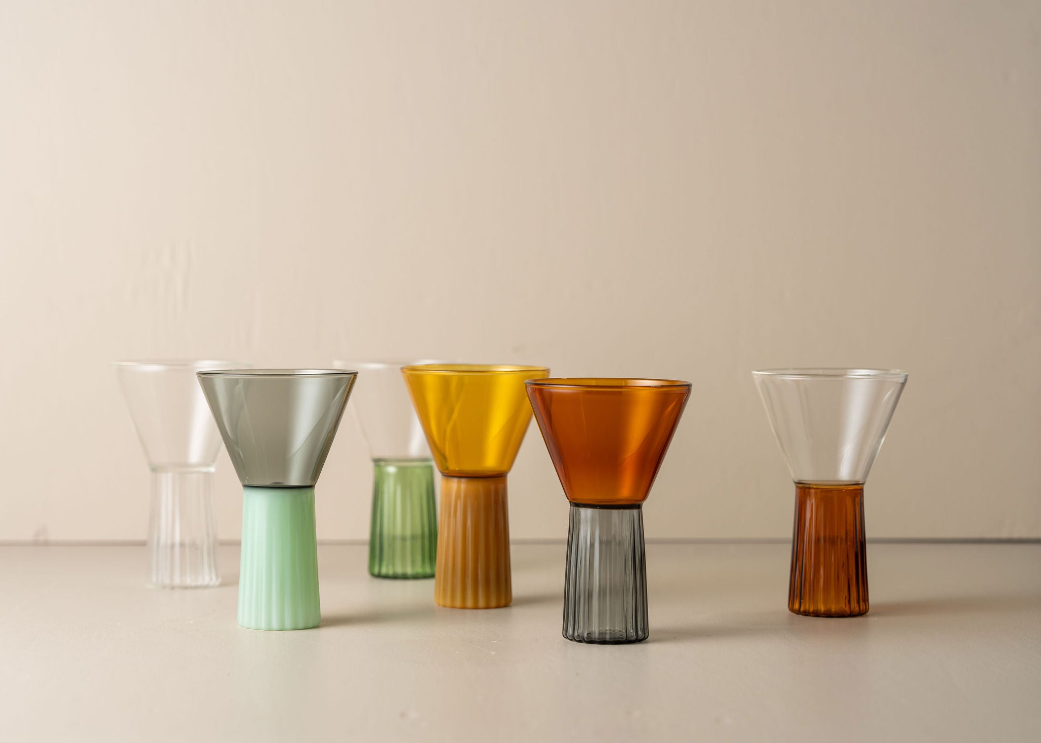 Kairos Wine & Cocktail Glass | Clear/Green - - - Saardé - Saardé.