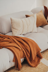 Enes Cotton Throw | Terracotta - - - Saardé - Saardé.