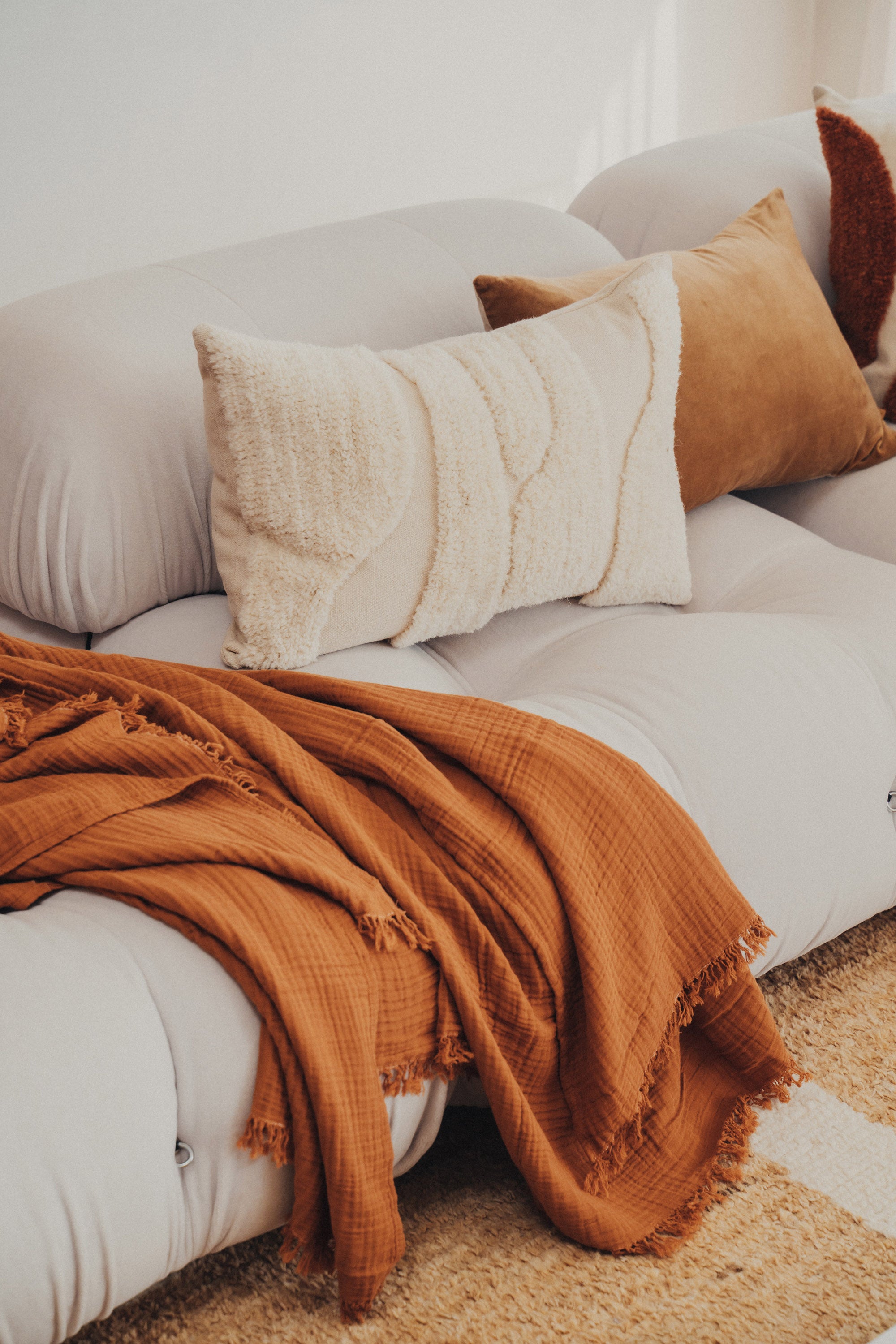 Enes Cotton Throw | Terracotta - - - Saardé - Saardé.