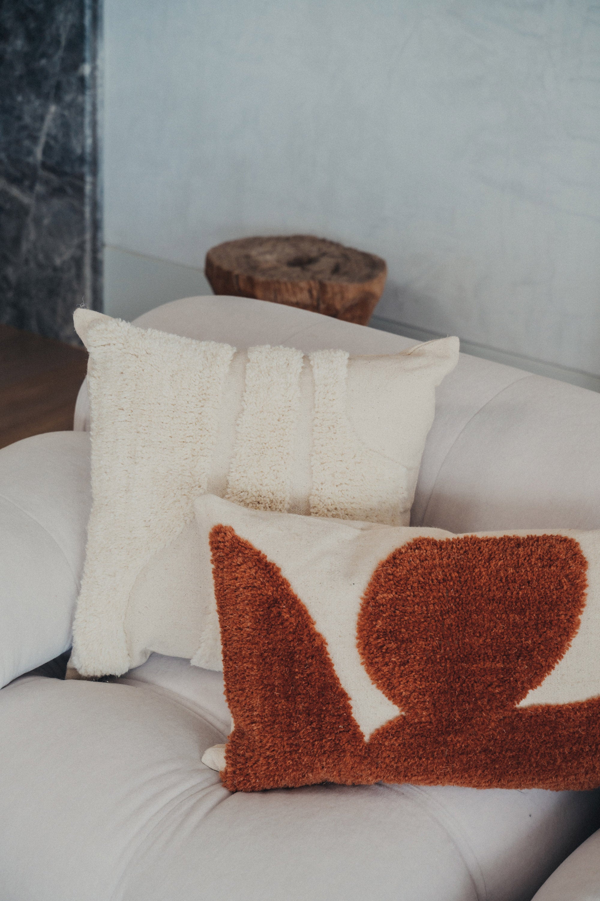 Abstract Square Cushion | Ivory - - - Saardé - Saardé.