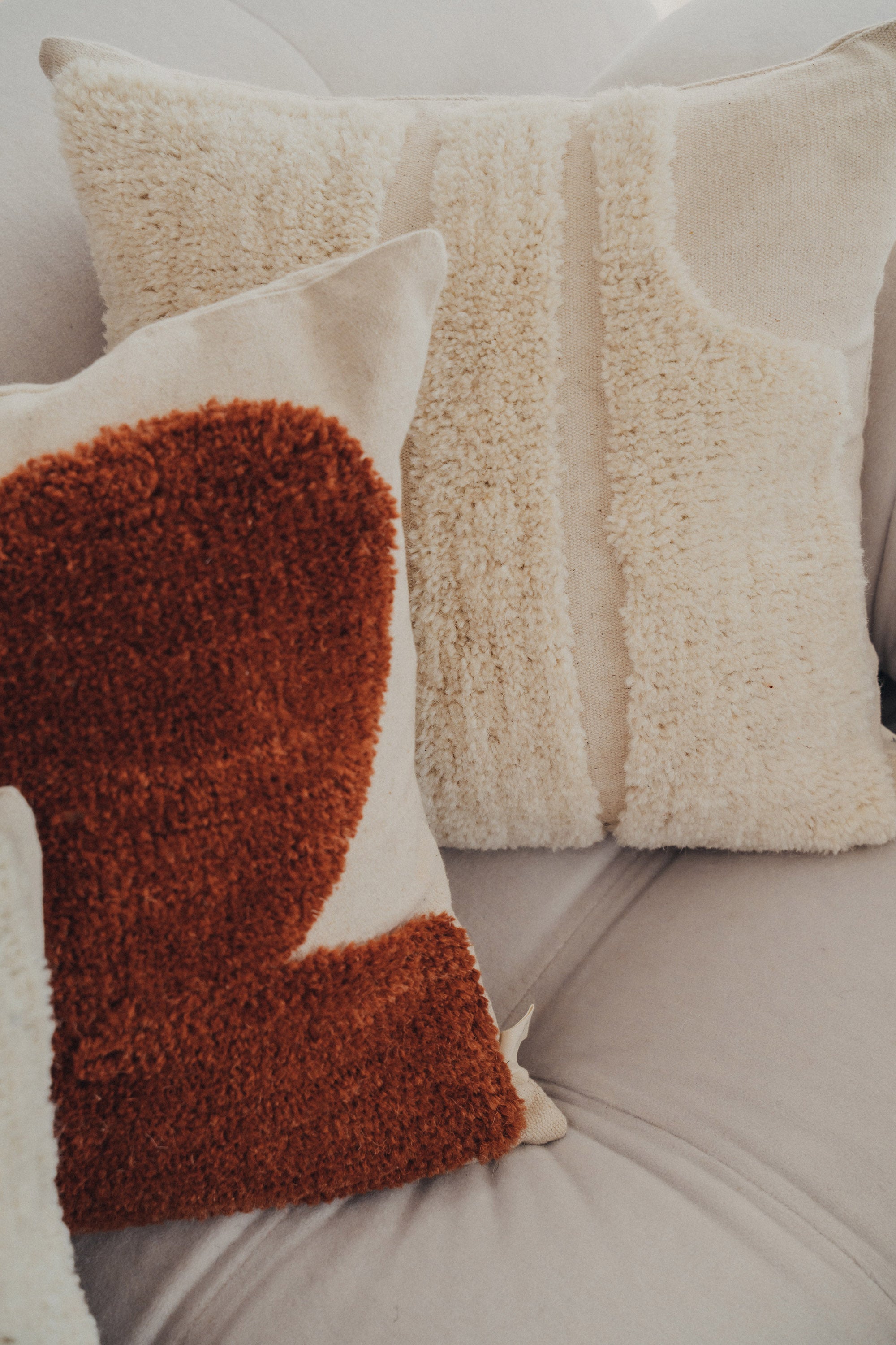 Abstract Square Cushion | Ivory - - - Saardé - Saardé.