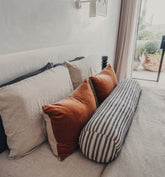 Linen/Velvet Cushion | Terracotta -  -  - Saardé - Saardé.