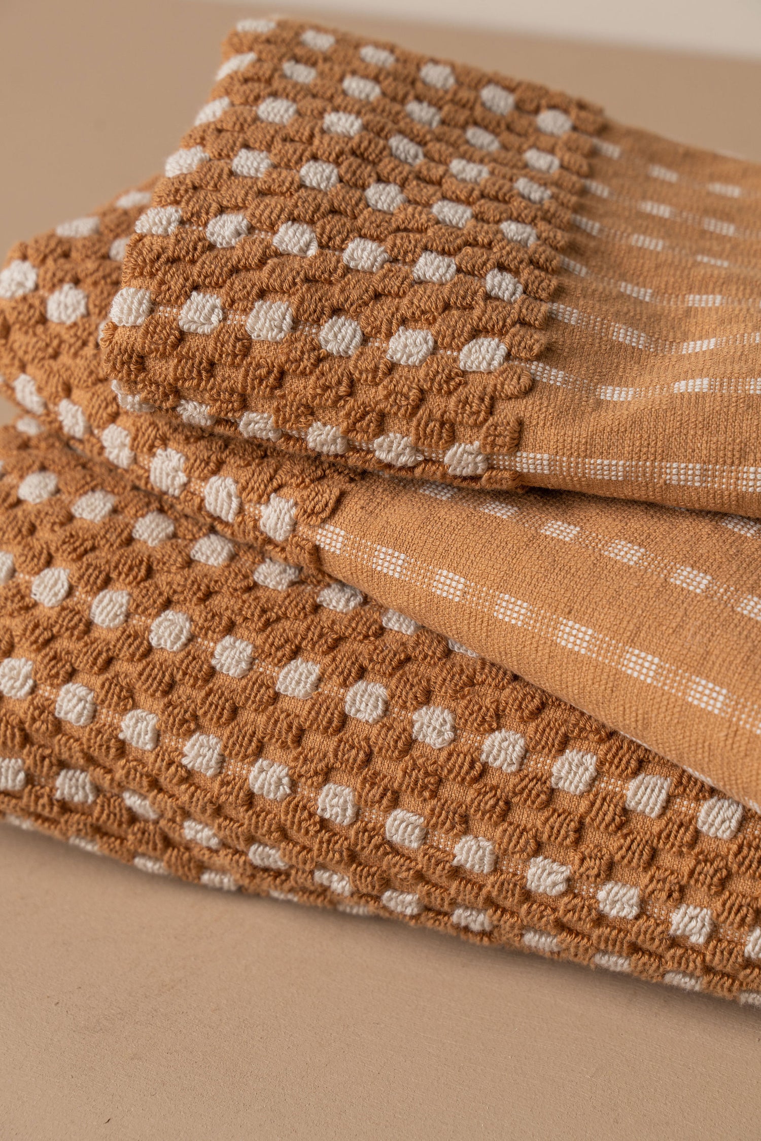 Chickpea Bath Sheet Collection - Terracotta/Stone -  -  - Saardé - Saardé.