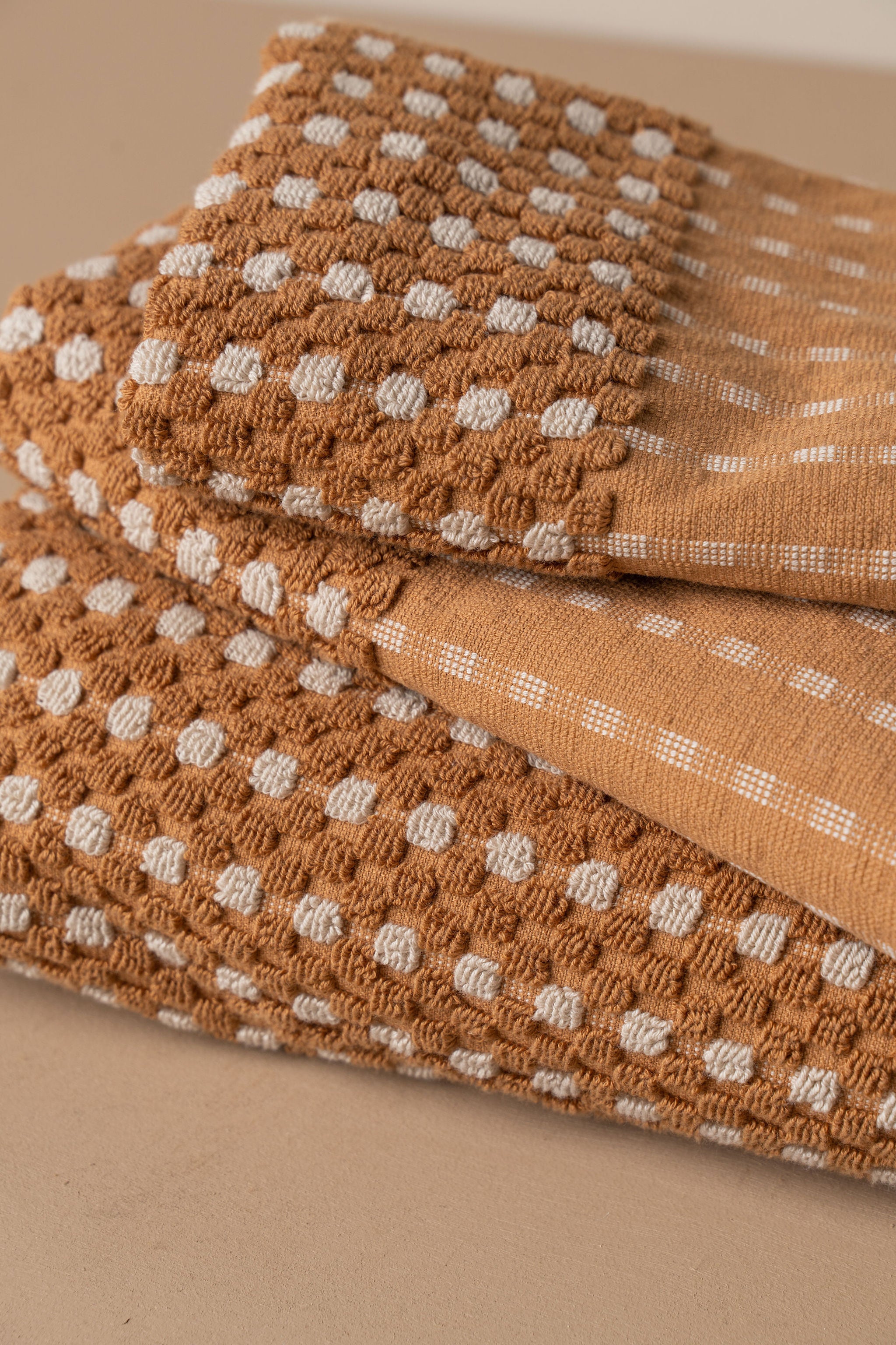 Chickpea Bath Sheet Collection - Terracotta/Stone - - - Saardé - Saardé.