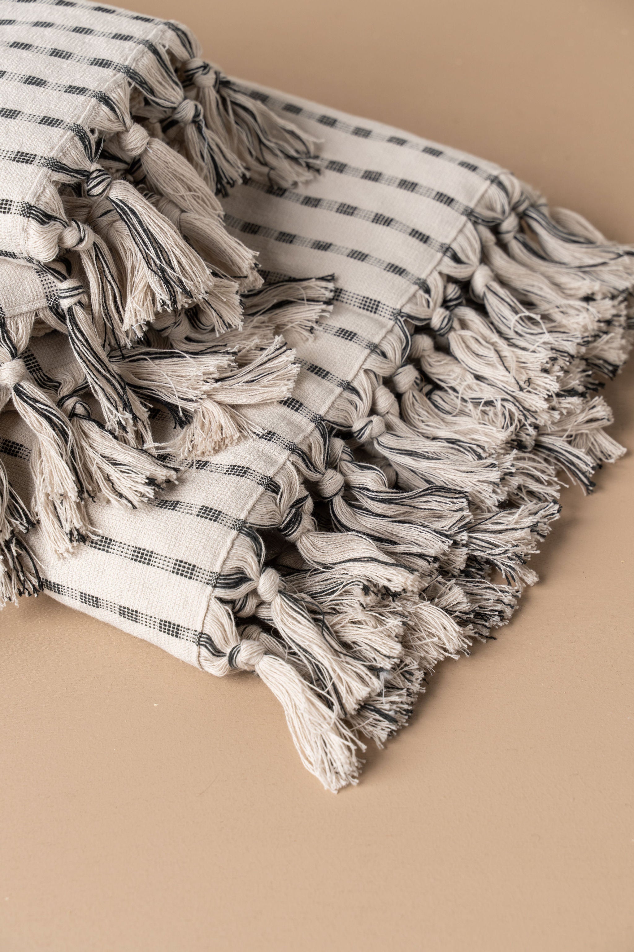 Chickpea Bath Sheet Bundle | Stone/Black - - - Saardé - Saardé.