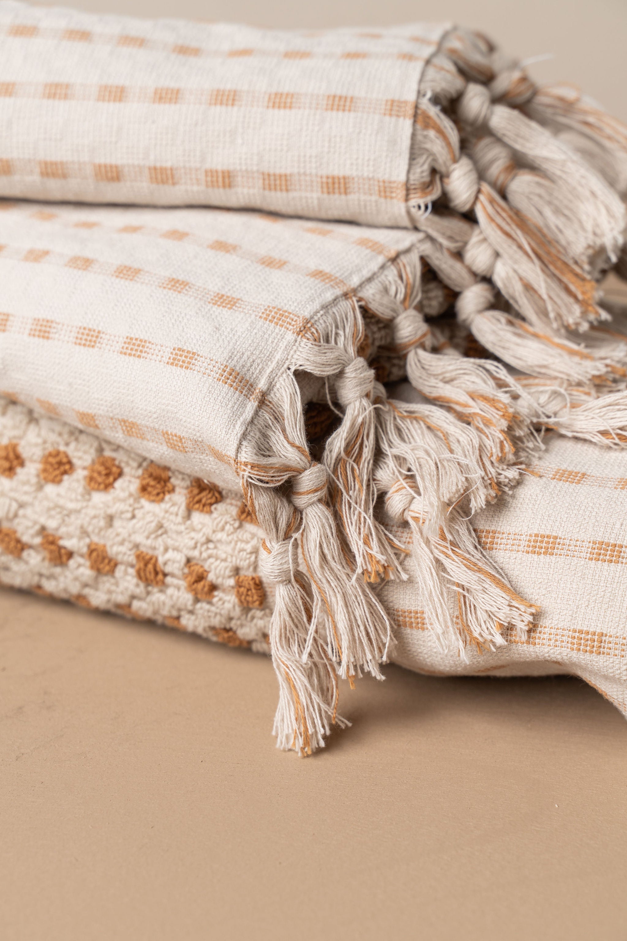 Chickpea Bath Sheet Bundle | Stone/Terracotta - - - Saardé - Saardé.