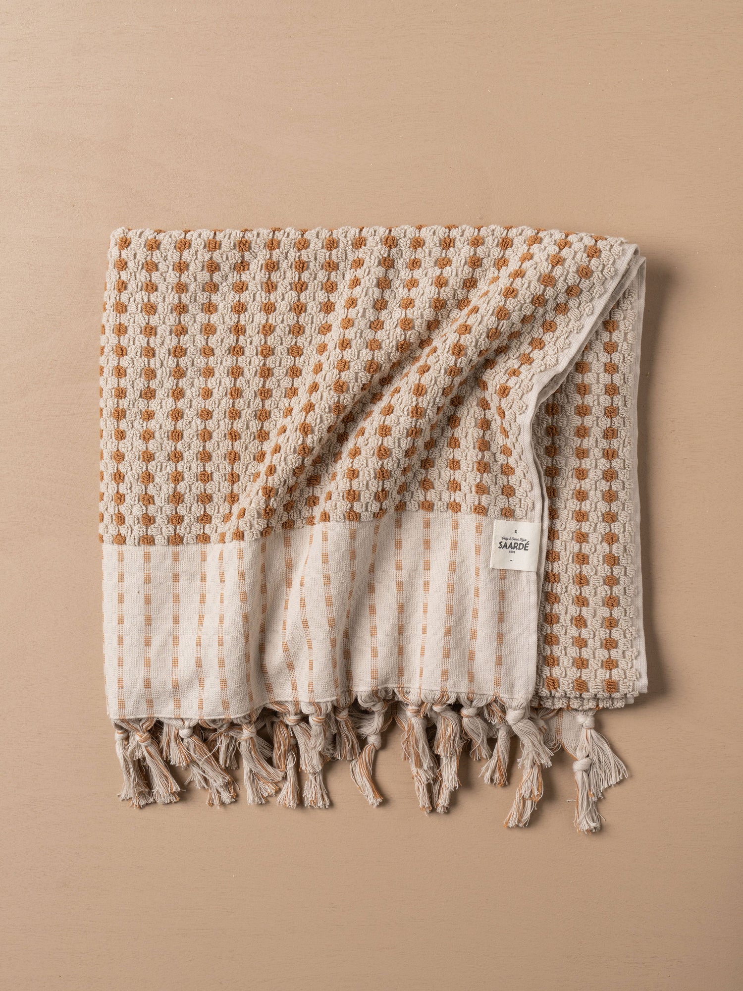 Chickpea Bath Sheet Collection - Stone/Terracotta - Bath Sheet - Bath Sheet - Saardé - Saardé.