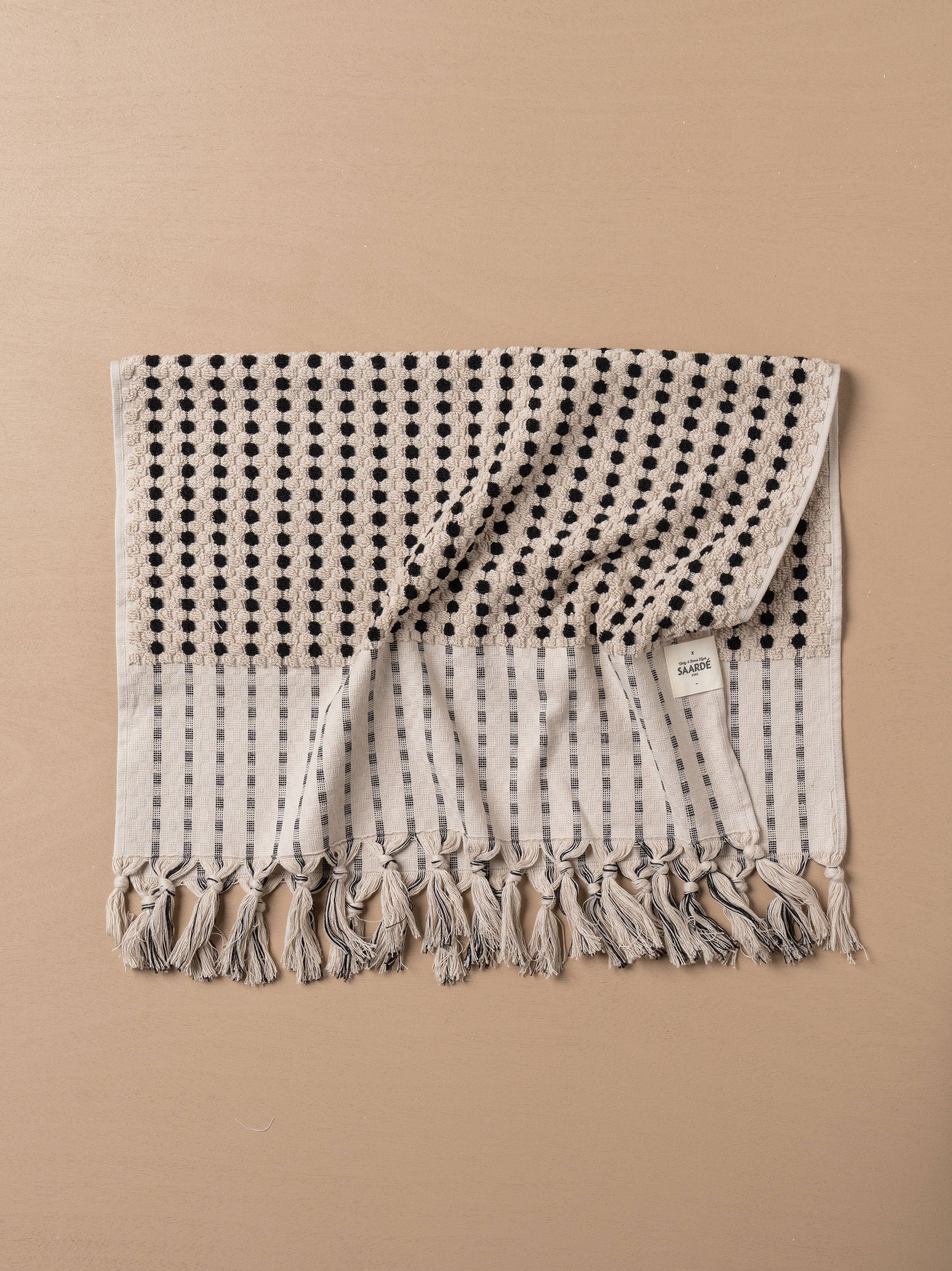 Chickpea Bath Sheet Bundle | Stone/Black - - - Saardé - Saardé.