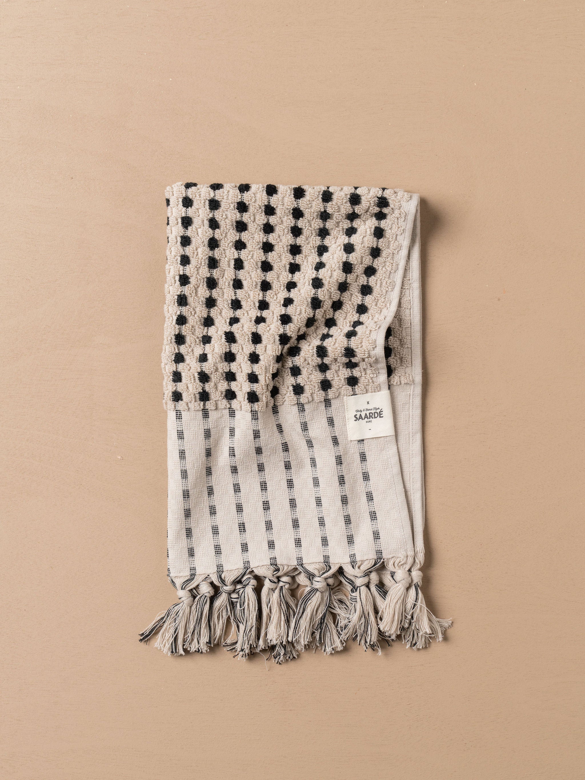 Chickpea Bath Sheet Bundle | Stone/Black - - - Saardé - Saardé.