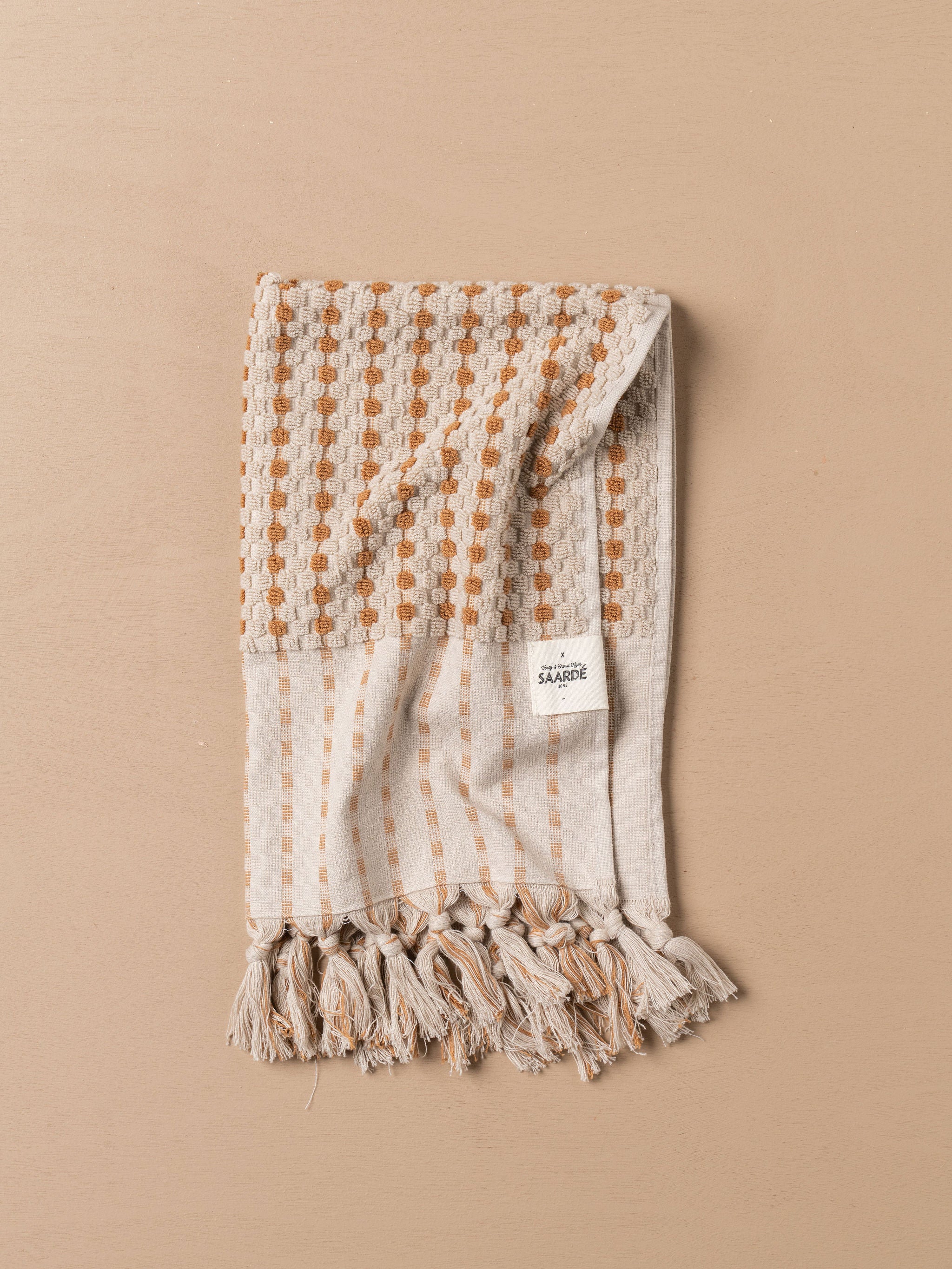Chickpea Bath Sheet Collection - Stone/Terracotta - Hand Towel - Hand Towel - Saardé - Saardé.