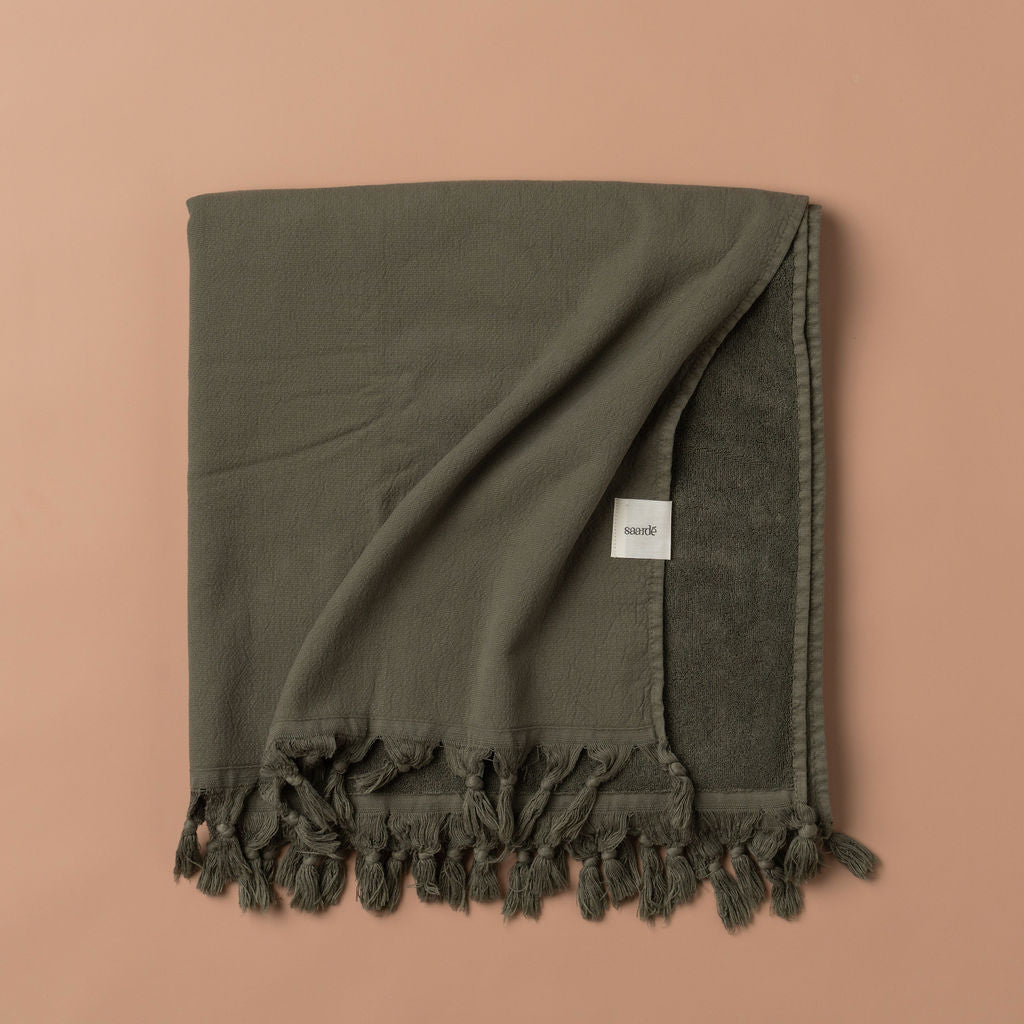 Vintage Wash Bath Sheet Bundle | Olive - - - Saardé - Saardé.