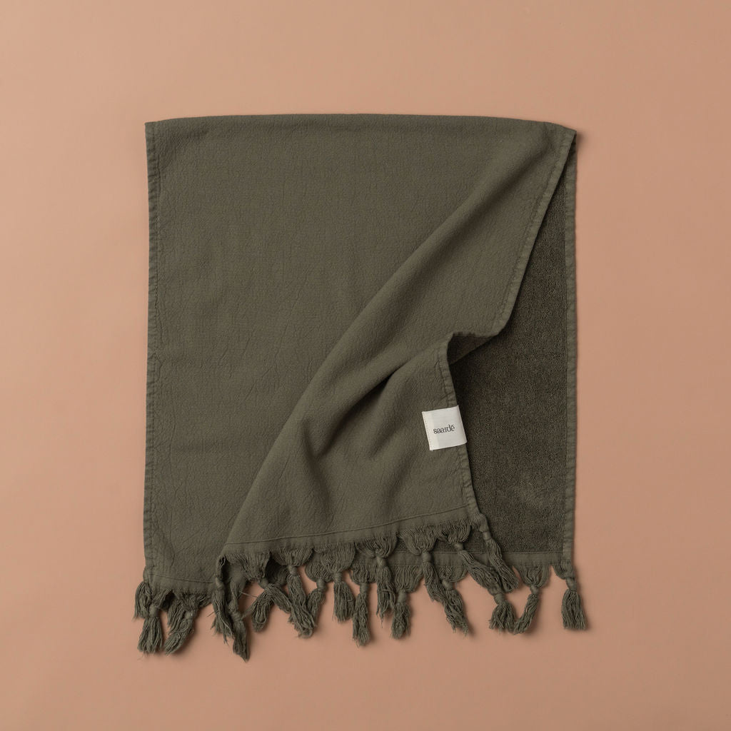 Vintage Wash Bath Sheet Bundle | Olive - - - Saardé - Saardé.